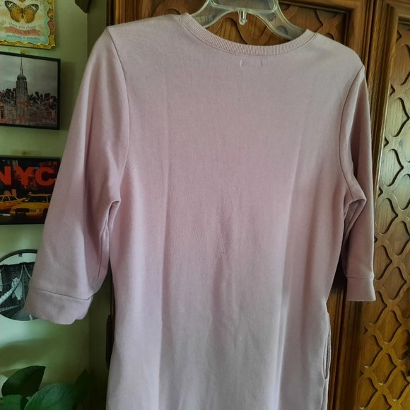3/$15 Love Fire 3/4 Sleeve Sweater Dress with pockets - Blush Pink, Size M - Picture 11 of 16